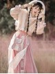 Chinese Han Elements Hanfu Kawaii Fashion Exotic Style Pink Shirt Coat Long Bloomers Bunny Bag Set