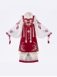 Little Fairy Series Red Chinese New Year Hanfu Exquisite Embroidery Horse Face Skirt Long Vest Cross Collar Top Set