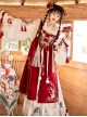 Little Fairy Series Red Chinese New Year Hanfu Exquisite Embroidery Horse Face Skirt Long Vest Cross Collar Top Set