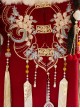 Little Fairy Series Red Chinese New Year Hanfu Exquisite Embroidery Horse Face Skirt Long Vest Cross Collar Top Set