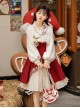 Winter Song Series Improved Hanfu Sweet Chinese Style Auspicious Cloud Embroidery Dress Pleated Skirt Coat Set