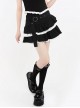 Idol Diary Series Sweet Cool Lace Splicing Metal Heart Buckle Kawaii Fashion Puffy Cake Skirt