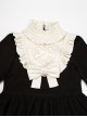 Twilight Choir Series Classic Lolita Black Cute Retro Doll Sense High Waist Ruff Collar Long Sleeves Short Dress