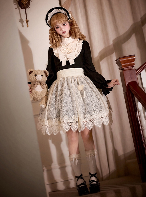 Twilight Choir Series Classic Lolita Sweet Retro Doll Sense Slightly Transparent Lace Apron