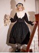 Twilight Choir Series Black Retro Doll Sense Classic Lolita High Waist Ruff Collar Long Sleeves Long Dress