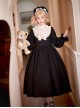 Twilight Choir Series Black Retro Doll Sense Classic Lolita High Waist Ruff Collar Long Sleeves Long Dress