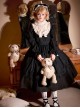 Twilight Choir Series Black Retro Doll Sense Classic Lolita High Waist Ruff Collar Long Sleeves Long Dress