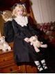 Twilight Choir Series Black Retro Doll Sense Classic Lolita High Waist Ruff Collar Long Sleeves Long Dress