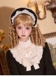 Lily Series Black White Sweet Lolita Hair Accessory Cross Ribbon Satin Bowknot Bonnet