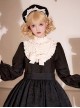 Lily Series Black White Sweet Lolita Hair Accessory Cross Ribbon Satin Bowknot Bonnet