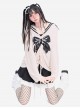 End Of The Century Girl Series Wasteland Style Ripped Navy Collar Kawaii Fashion Long Sleeves Thin Top