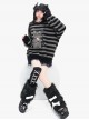 Cat's Gift Series Sweet Cool Round Neck Striped Soft Mink Kawaii Fashion Loose Long Sleeves Sweater