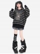 Cat's Gift Series Sweet Cool Round Neck Striped Soft Mink Kawaii Fashion Loose Long Sleeves Sweater