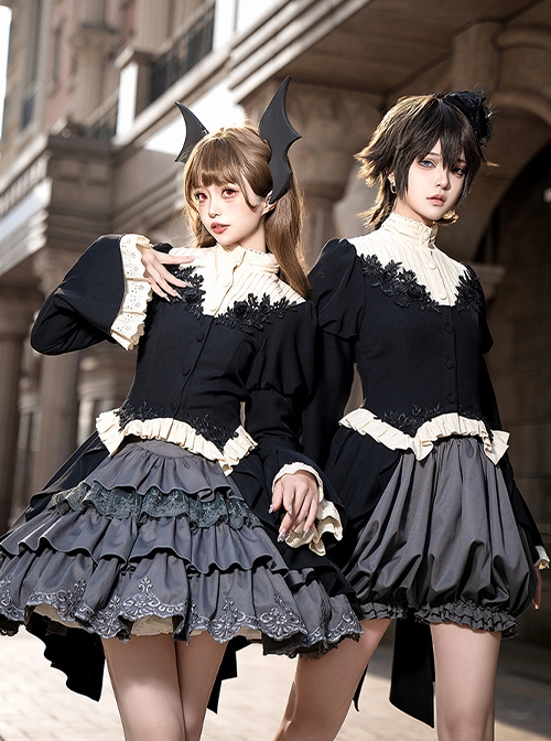 Eternal Night Banquet Series Gothic Lolita Tuxedo Ouji Fashion Puff Sleeves Versatile Elegant Suit Coat