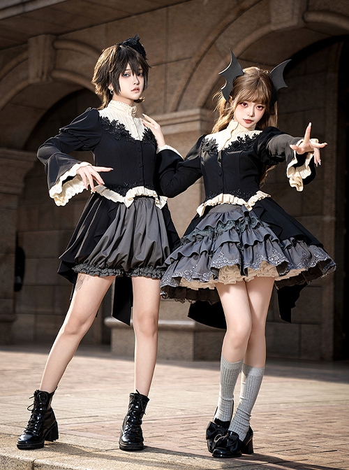 Eternal Night Banquet Series Gothic Lolita Tuxedo Ouji Fashion Puff Sleeves Versatile Elegant Suit Coat