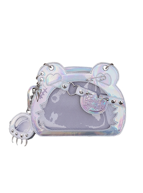 Fierce Little Bear Series Eye Mask Round Ears Sweet Kawaii Fashion Quadratic Element Chic Itabag Crossbody Bag