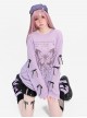 Butterfly Dream Series Dreamy Butterfly Print Sweet Bow Decoration Kawaii Fashion Purple Long Sleeves Top