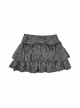 End Of Love Series Y2k Bow Hole Wasteland Style Kawaii Fashion Gray Double Layer Cake Skirt