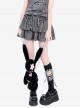 End Of Love Series Y2k Bow Hole Wasteland Style Kawaii Fashion Gray Double Layer Cake Skirt