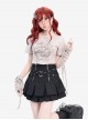 Love Special Effects Series Sexy Off Shoulder Sweet Heart Print Kawaii Fashion Gray Short Sleeves Top Set