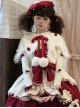 Cream Strawberry Series White Flowing Cream Irregular Hem Sweet Lolita Fur Ball Ribbon Bowknot Tie Short Cape