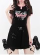 Void World Series Sweet Cool Contrast Color Sexy Backless Design Kawaii Fashion Short Sleeves T Shirt