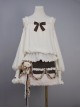 White Suspender Knitted Lantern Sleeves Sweater Kawaii Fashion Woolen Lambswool Bunny Doll Skirt Set