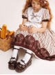 Chocolate Trifle Series Cute Dessert Striped Bowknot Sweet Lolita Platform Wedge Heel Mary Jane Shoes