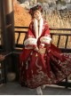 Endless Wealth Series Red Improved Chinese Traditional Hanfu Gorgeous Golden Snake Tassel Fur Edge Coat