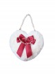 Handmade Ribbon Bowknot Pearl Chain Star Accessory Sweet Lolita Plush Heart Shape Crossbody Handbag