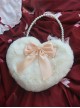 Handmade Ribbon Bowknot Pearl Chain Star Accessory Sweet Lolita Plush Heart Shape Crossbody Handbag