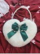 Handmade Ribbon Bowknot Pearl Chain Star Accessory Sweet Lolita Plush Heart Shape Crossbody Handbag