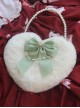 Handmade Ribbon Bowknot Pearl Chain Star Accessory Sweet Lolita Plush Heart Shape Crossbody Handbag