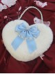 Handmade Ribbon Bowknot Pearl Chain Star Accessory Sweet Lolita Plush Heart Shape Crossbody Handbag