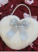 Handmade Plush Heart Shape Elegant Bowknot Pearl Chain Star Accessory Sweet Lolita Plush Crossbody Bag