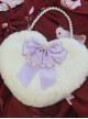 Handmade Plush Heart Shape Elegant Bowknot Pearl Chain Star Accessory Sweet Lolita Plush Crossbody Bag