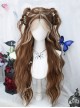 Brown Blond Highlights Hottie Mid Spli Bangs Long Curly Hair Sweet Lolita Chic Wig