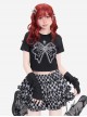 Butterfly Melody Series Punk Butterfly Feel Butterfly Print Kawaii Fashion Black Slim Fit T Shirt Set