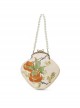 Good Persimmon Series Auspicious Classic Chinese Hanfu Cheongsam Kawaii Fashion Pearl Handle Embroidered Handbag