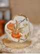 Good Persimmon Series Auspicious Classic Chinese Hanfu Cheongsam Kawaii Fashion Pearl Handle Embroidered Handbag