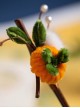 Plush Persimmon Green Leaves Fur Ball Kawaii Fashion Imitation Tree Branche Classic Hanfu Hairpin