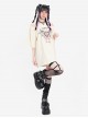 Charming Heart Series Unique Off-Shoulder Design Punk Style Metal Love Kawaii Fashion Apricot Short Sleeves T Shirt