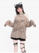 Lonely Rose Series Sexy Off Shoulder Wasteland Style Sweet Cool Rose Print Kawaii Fashion Brown Long Sleeves Top