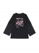 Angel In Chains Series Unique Heart Shaped Game Console Print Kawaii Fashion Black Long Sleeves T-Shirt