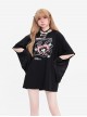 Angel In Chains Series Unique Heart Shaped Game Console Print Kawaii Fashion Black Long Sleeves T-Shirt