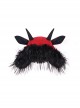 New Year Carol Series Christmas Black Red Gothic Punk Style Fur Woolen Devil Lamb Horns Hat