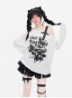 Galaxy Fantasy Series Sweet Cool Y2K Fantasy Print Pattern Off Shoulder Design Kawaii Fashion White Long Sleeves Top