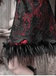 New Year Carol Series Christmas Black Red Gothic Punk Velvet Bowknot Jacquard Lace Sleeveless Suspender Dress