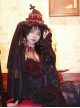 Scarlet Blood Peak Series Gothic Punk Mesh Yarn Lace Black Forest Cake Bloody Cross Hat