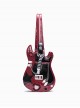 Cool Contrasting Design Unique Guitar Shape Punk Metal Rivet Chain Decoration Kawaii Fashion Bag